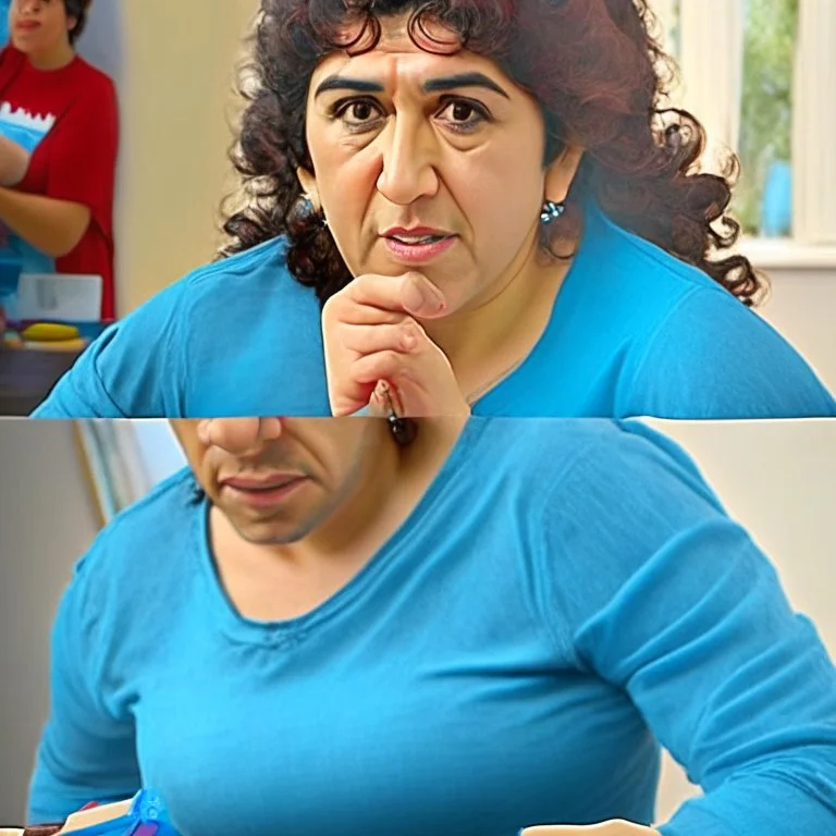Create a highly realistic 3D scene. An detailed Realistic of Play Football Diego Maradona transforming her into a woman with the same specifications as the attached image. The method of transforming the painting in full detail. A comedic and funny touch. Ultra wide angle. Extremely realistic fine details. Highly realistic detailed display. Great full presentation and amazing drawing style. Transfer the full detailed drawing of the image at a wide and precise angle. Inspiri