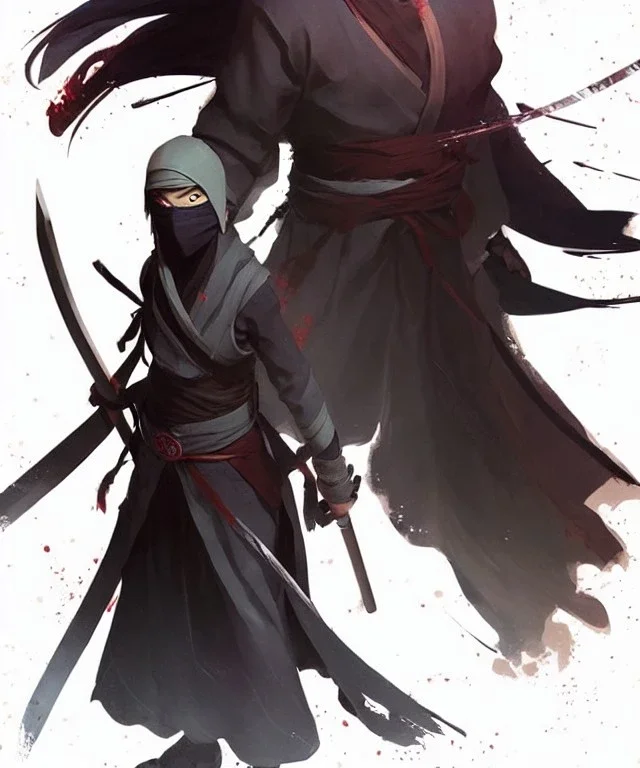 anime strong Ninja, character design, Greg Rutkowski