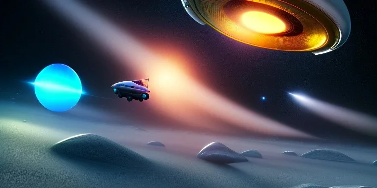 extra-terrestrial, 8K, photo realistic, highly detailed, lught ufo, light colors