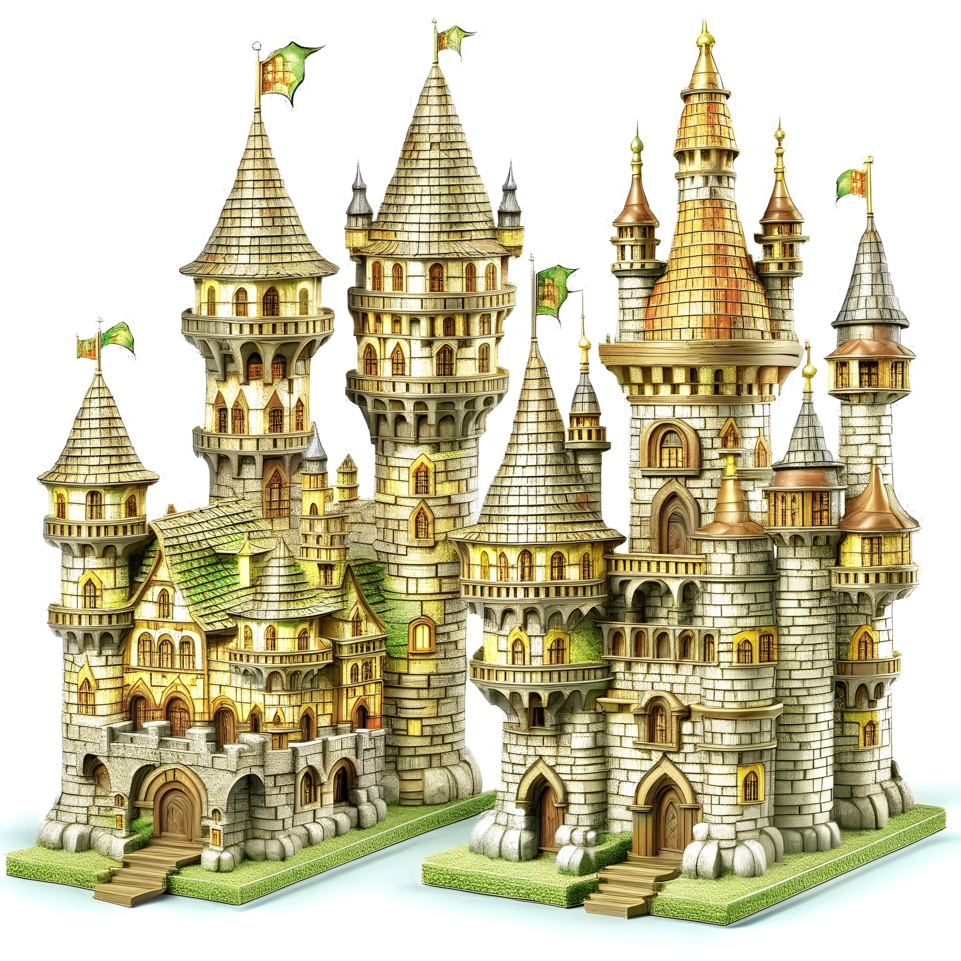 fairytail castle and elfs little cabin