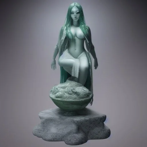 highly detailed marble and jade sculpture of a female necromancer, volumetric fog, Hyperrealism, breathtaking, ultra realistic, unreal engine, ultra detailed, cyber background, Hyperrealism, cinematic lighting, highly detailed, breathtaking , photography, stunning environment, wide-angle, [cgi, 3d, doll, octane, render, bad anatomy, blurry, fuzzy, extra arms, extra fingers, poorly drawn hands, disfigured, tiling, deformed, mutated]