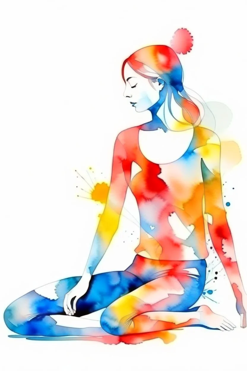 abstract relax pose watercolor painted patterns