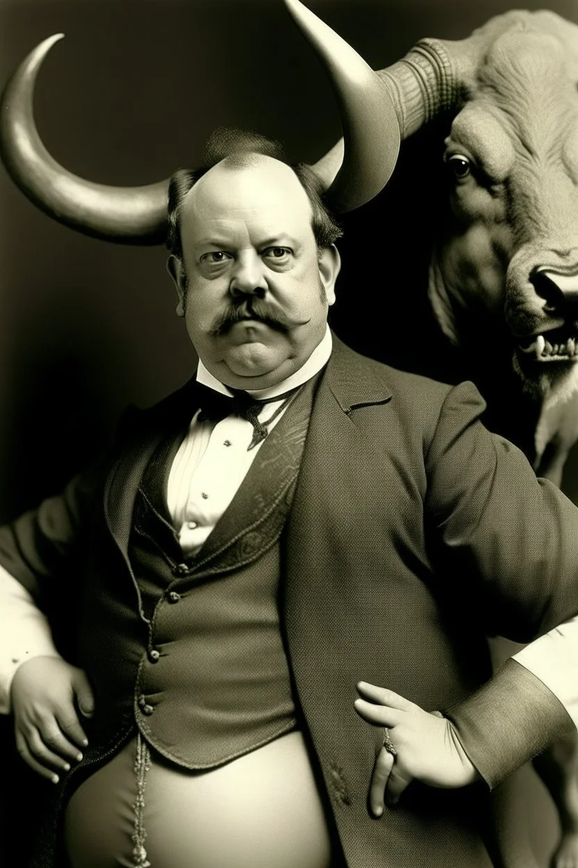 President Grover Cleveland as a pregnant minotaur