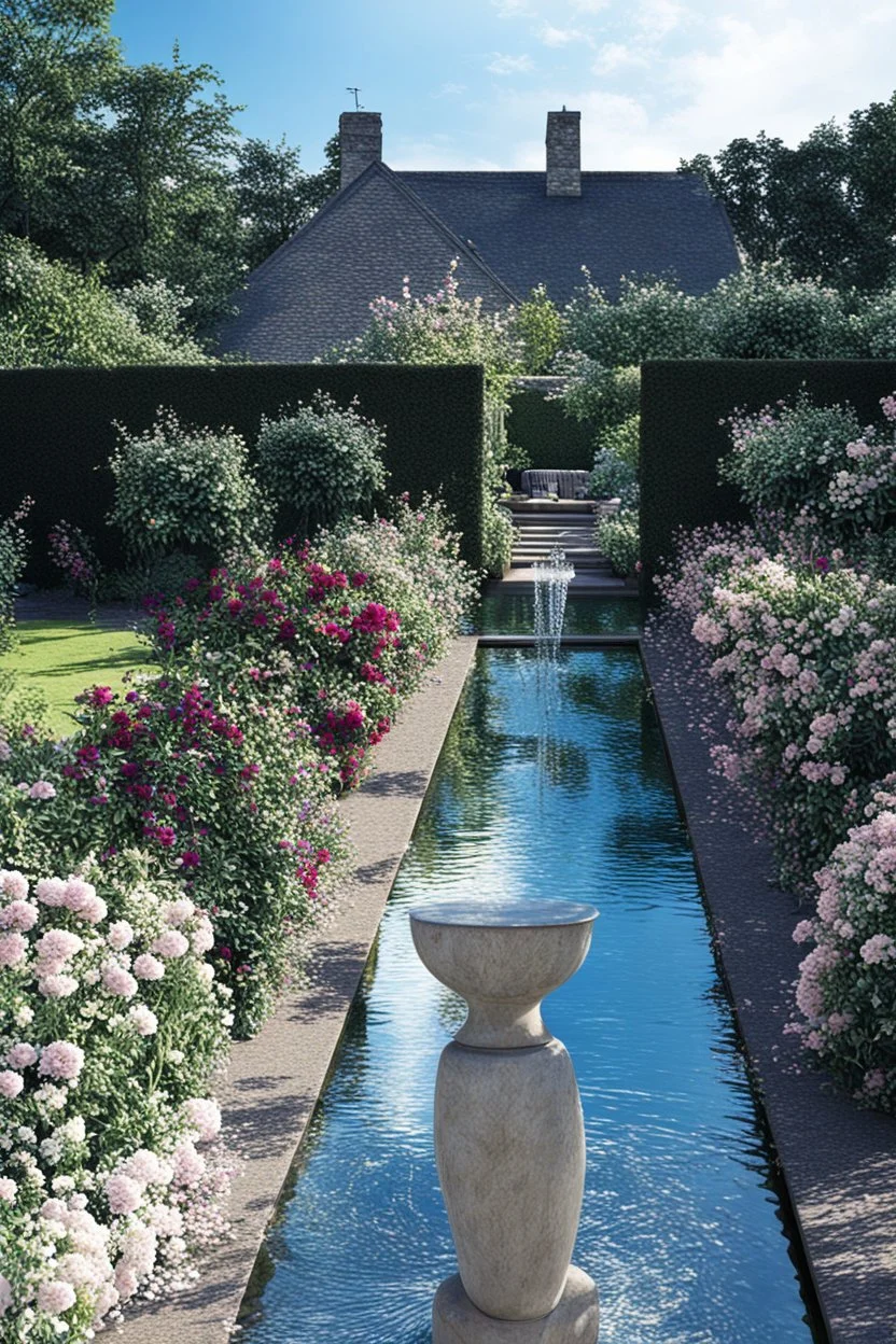 landscape design in romantic, modern and fabulous style and pastel tones