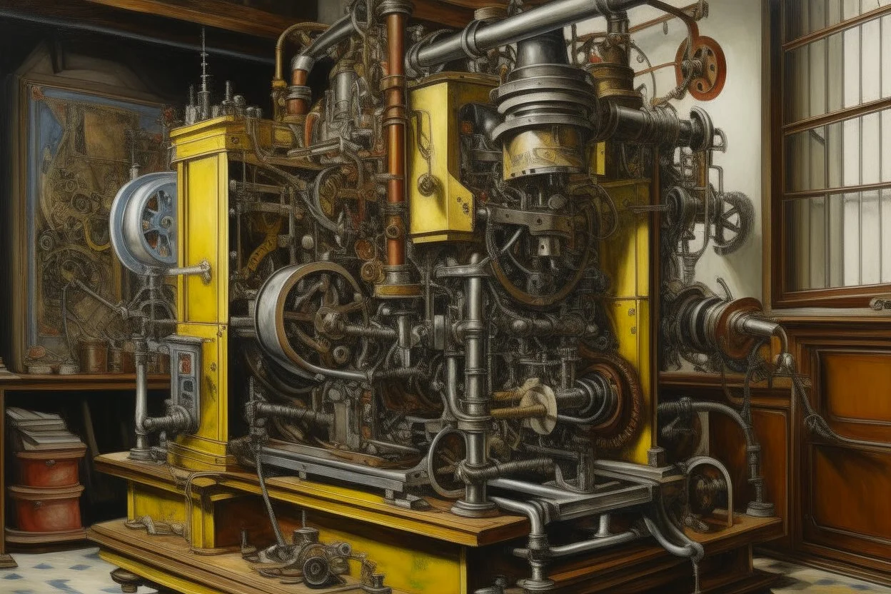 A machine filled with machines painted by Henri-Robert Bresil