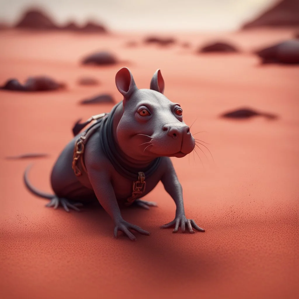 pen outline, in the style of Escher, elongated female ninja dog rat hippo witch on the red sand beach ,bokeh like f/0.8, tilt-shift lens 8k, high detail, smooth render, down-light, unreal engine