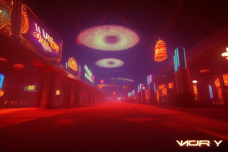 las vegas, night time , unity, scriptable render pipeline , lighting , volumetric , global illumination, fog , red emission , red tone.