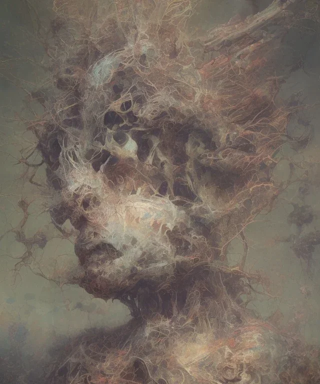 neural network. oil on canvas, beksinski