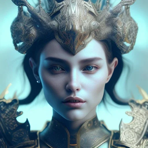 badass female queen of war, beautiful figure, wearing hyper detailed armor,extraordinary, sharp focus,macro lens, intricate filigree metal design, full body portrait, cinematic, unreal engine 5, 8k, hyper realistic. Volumetric lighting, unreal engine 5 ,hyper elegant,hyperphotorealistic, epic composition,bokeh, cinematic lighting, hyperphotomaximalist, masterpiece