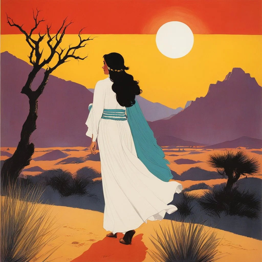 [poster by René Gruau] Ostara (in American Gods) Colourfully encounter in the desert