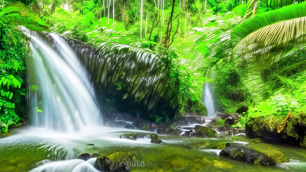 water fall in a rain forest