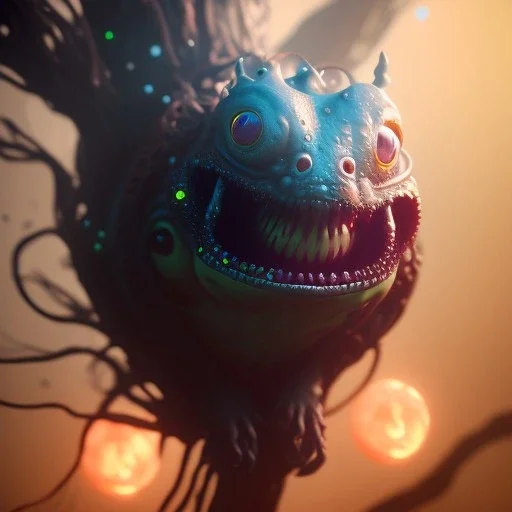 Cute fluid ink creature, big black eyes, unreal engine 5, 8k resolution, photorealistic, ultra detailed