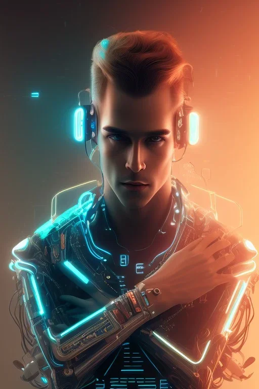 cyberpunk, head, men, portrai, tron