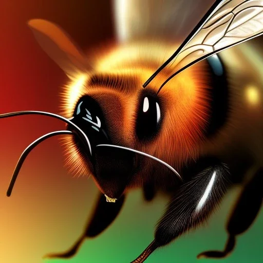 The Macro Bee, Image created by the author in Midjourney