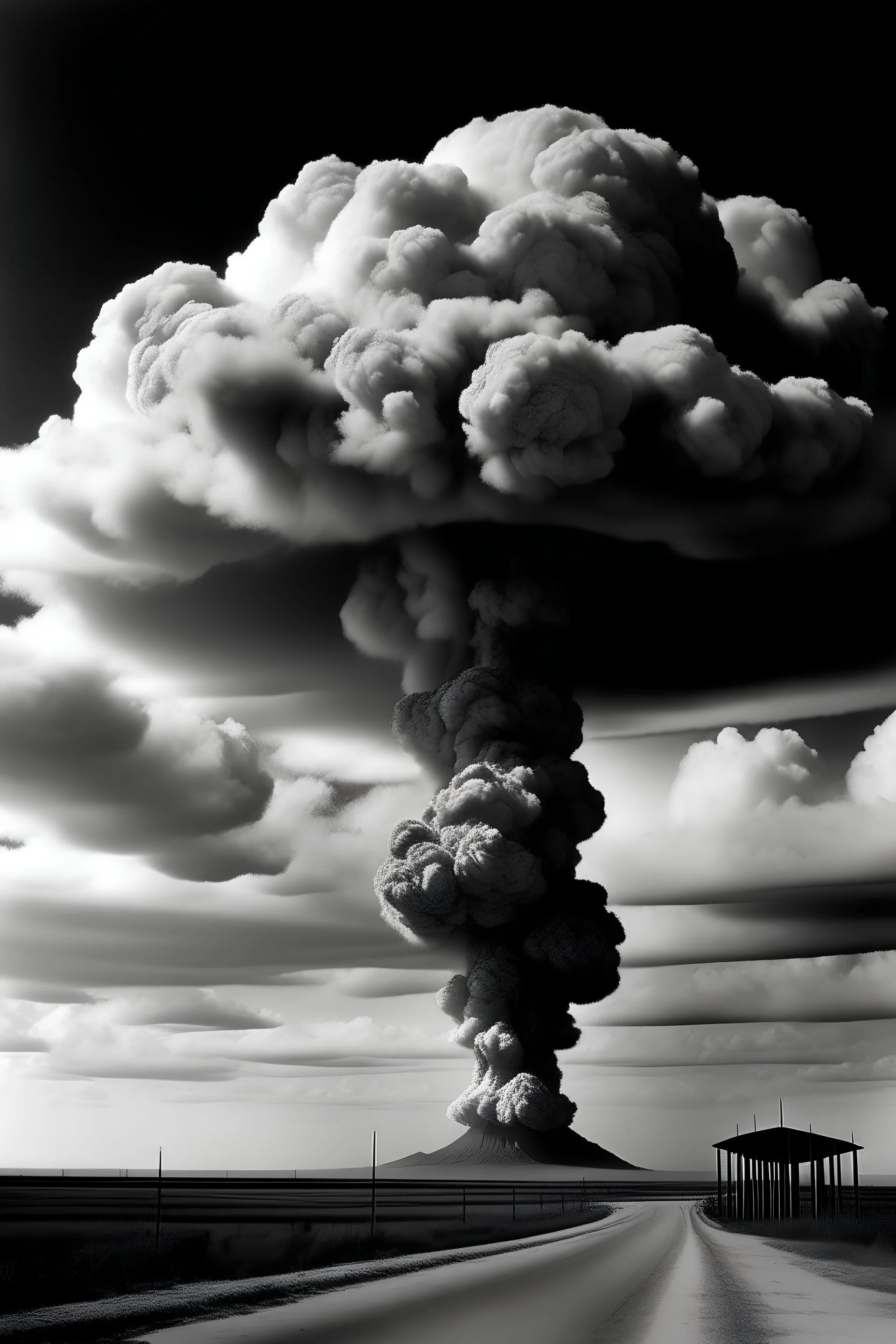 Mushroom cloud, after nuclear bombing