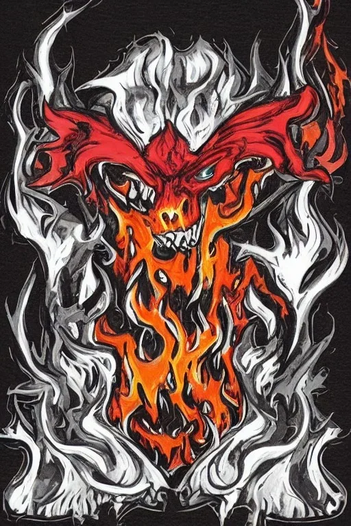 rage demon flames bones color