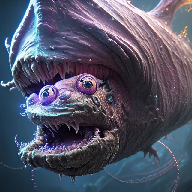 fluid ink angler fish creature, unreal engine 5, 8k resolution, photorealistic, ultra detailed