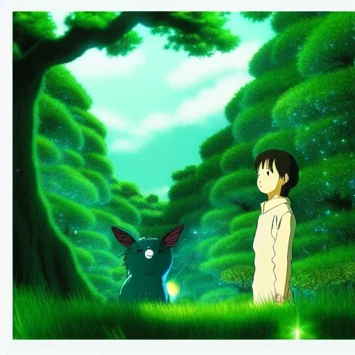 Ghibli, forêt, scintillant, très detaillé, avatar