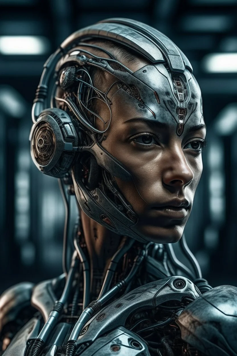 cyborg far away from the screen