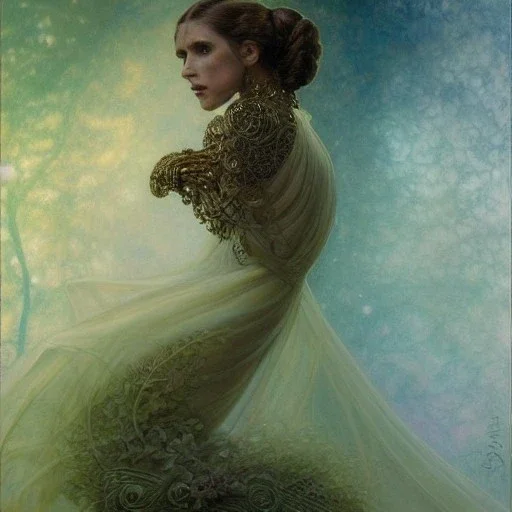 Princess leia goddess, perfect face, fantasy, beautiful face, gorgeous, intricate, dramatic lighting, emotionally evoking symbolic metaphor, highly detailed, photorealistic, artstation, concept art, smooth, sharp focus, art by albert aublet and krenz cushart, tomasz alen kopera, peter mohrbacher, and alphonse mucha, sharp focus, emitting diodes, smoke, artillery, sparks, racks, system unit, motherboard, by pascal blanche rutkowski repin artstation hyperrealism painting concept art