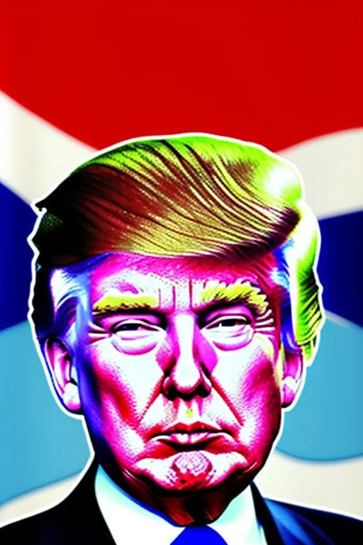 Donald Trump with his face painted like Skeletor. Photorealistic, color