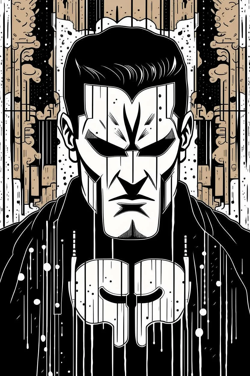 punisher sku;; in the style of Hiroshi Nagai