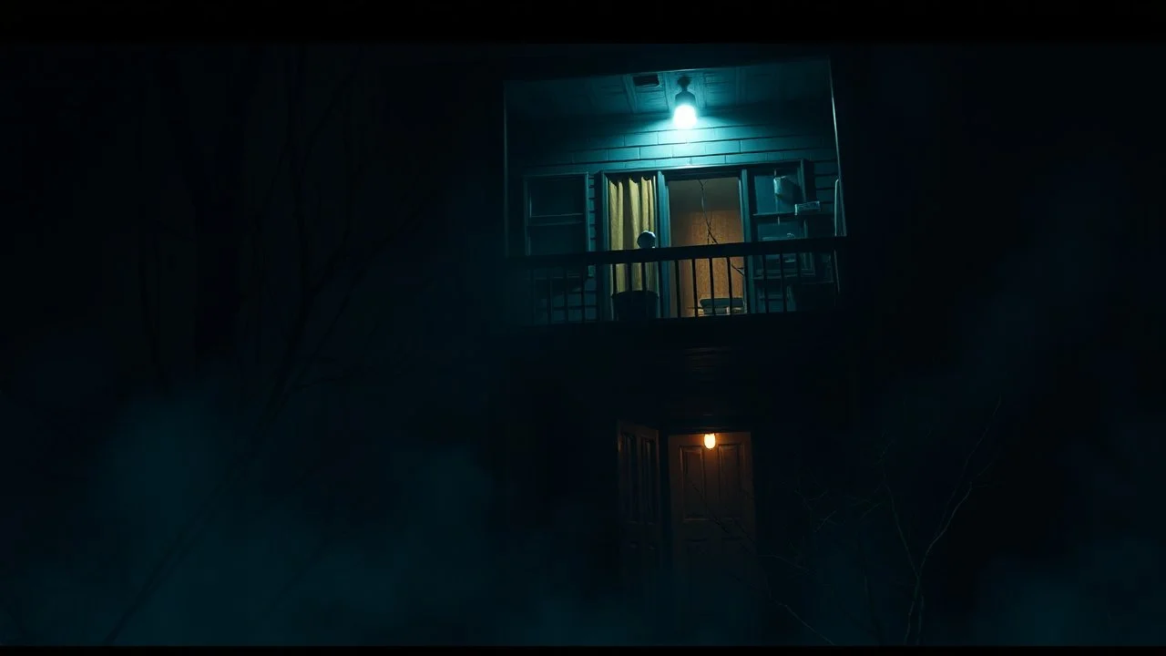 Hogyan is érthetné a második emeleti lakó a földszinten élő nyomorúságát? high contrast, detailed, thriller, deep dark colors, gloomy, cinematic