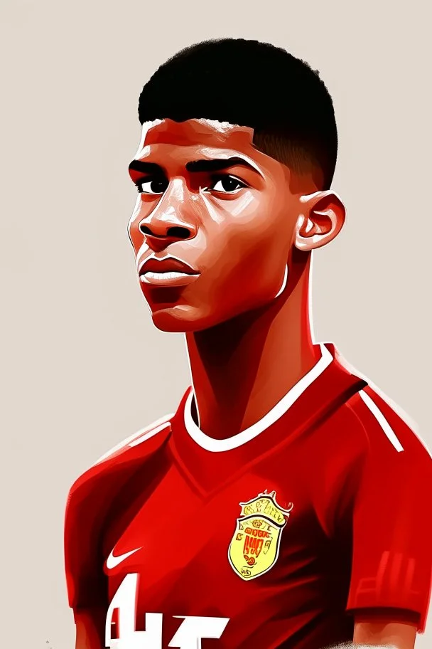 Marcus Rashford English soccer player cartoon 2d