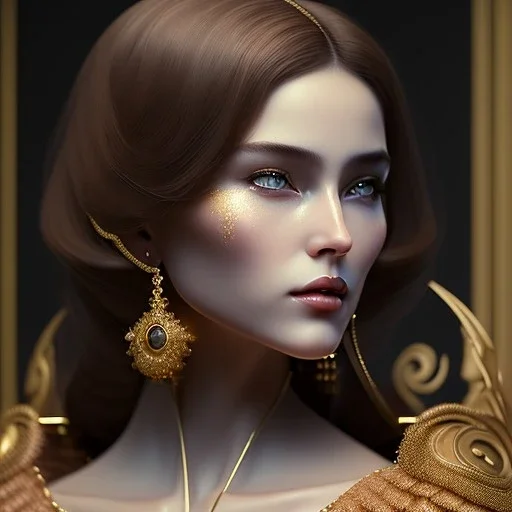 woman character, ominous, facepaint, waist up portrait, intricate, oil on canvas, masterpiece, expert, insanely detailed, 8k resolution, retroanime style, cute big circular reflective eyes, cinematic smooth,Busty, beautiful booty, intricate detail , soft smooth lighting, soft pastel colors, painted Renaissance style