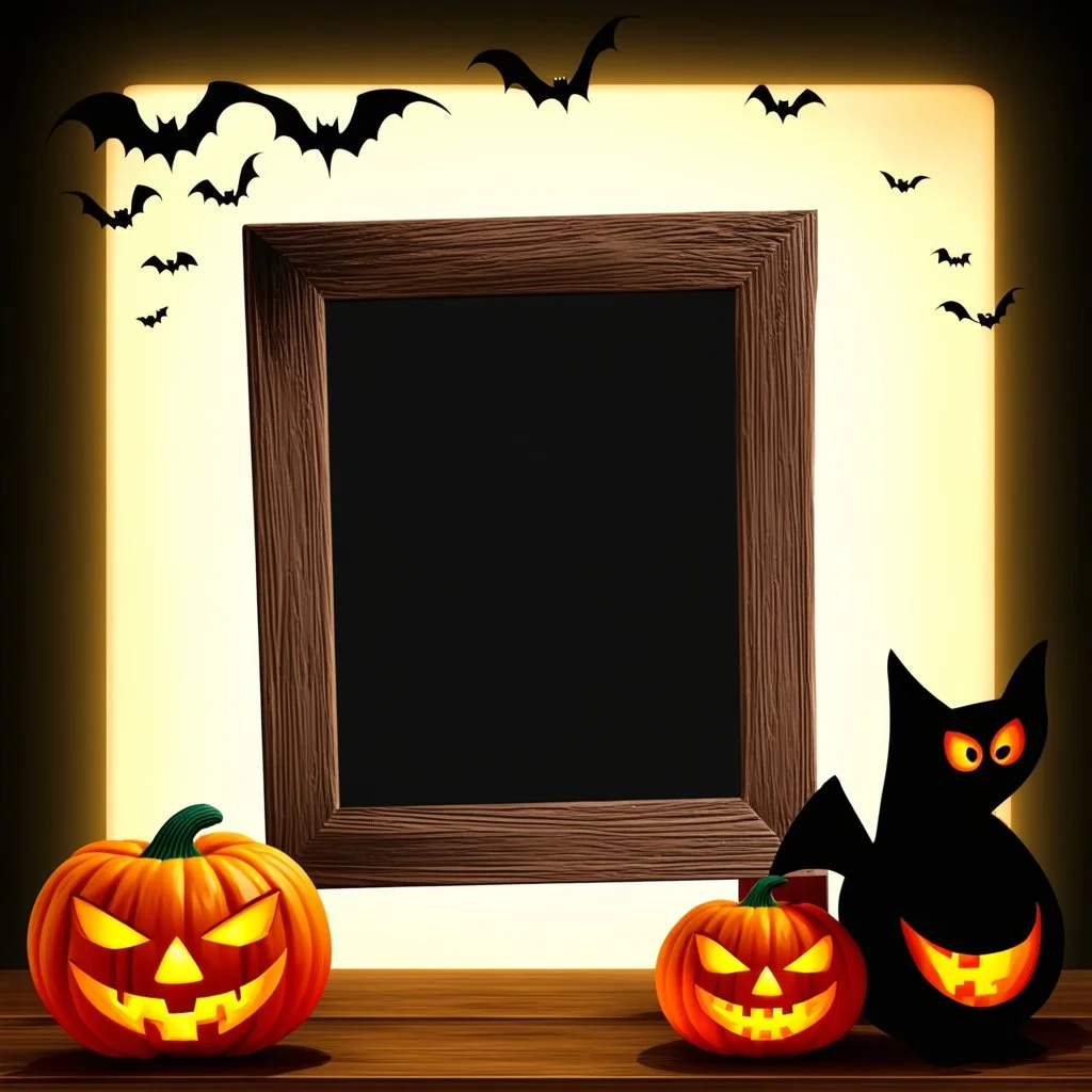 A Halloween picture frame for the Halloween school with a light background to remove