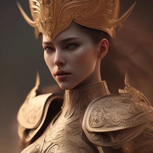 badass female queen of war, beautiful figure, wearing form fitting armor sharp focus,macro lens, intricate filigree metal design, mythpunk, medievelpunk, full body portrait, cinematic, dramatic lighting, unreal engine 5, 8k, Highly realistic. Volumetric lighting. Light halation, by Hyung-tae Kim and Krenz Cushart Artstation and artgerm, Artwork by Guweiz, Peter Mohrbacher, Artgerm and Mark Brooks, unreal engine 5 highly rendered, epic composition, motion blur. Glim lighting. Highly realistic