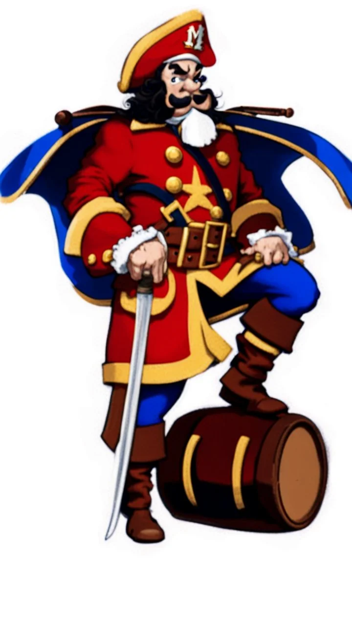 Captain Crunch standing in a captain morgan pose