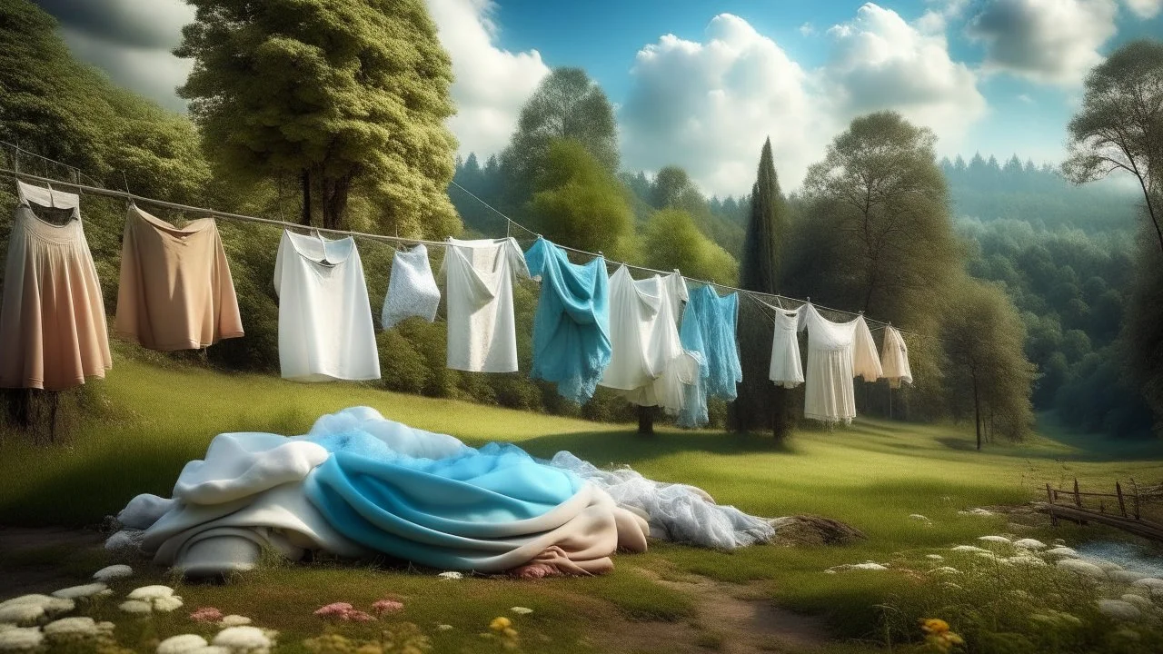 fantasy picture: laundry drying outdoors