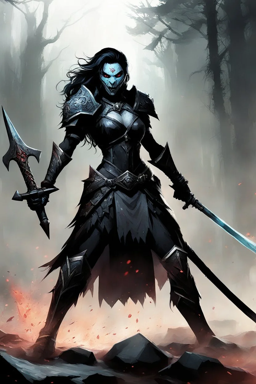 Vex'na moves with the fluid precision of someone who's spent a lifetime turning potential death into momentary survival. Her axe cleaves through the neck of the spear-carrying ghoul in a single, brutal stroke. Black ichor sprays in an arc, but the decapitated body stumbles forward, fingers still grasping for purchase on its weapon.