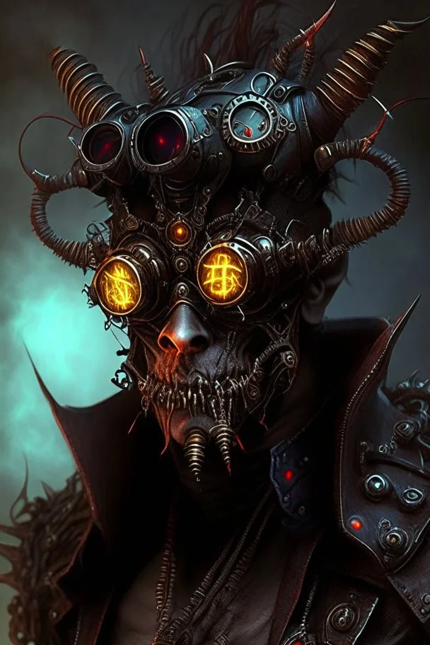 dark demon monster humanoid artificer steampunk engineer sunglasses