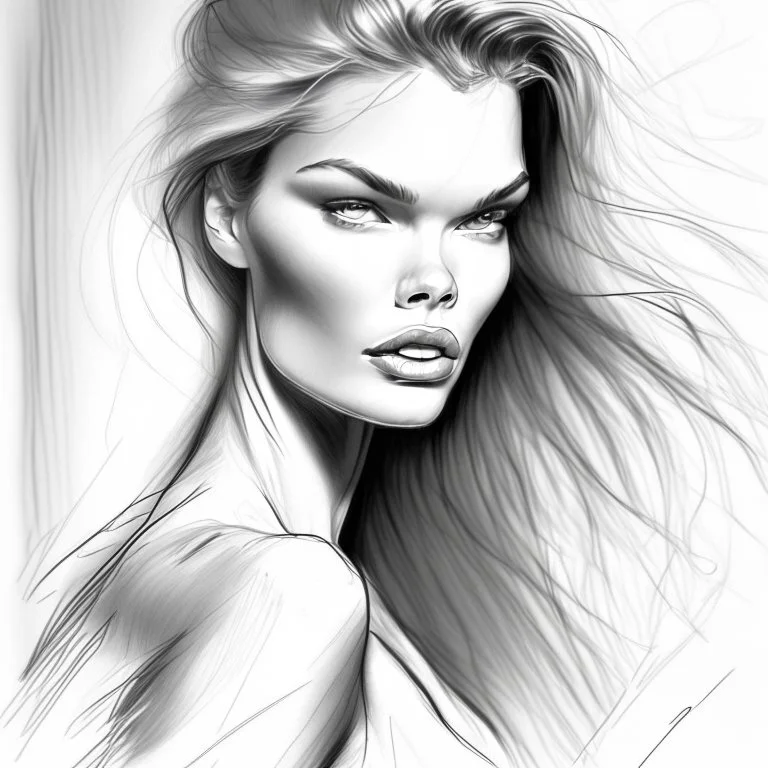Drawing sketches Supermodel