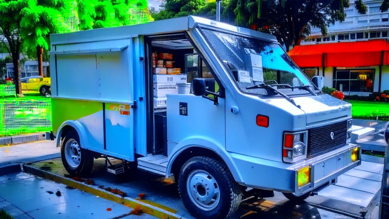 small electric milk delivery truck