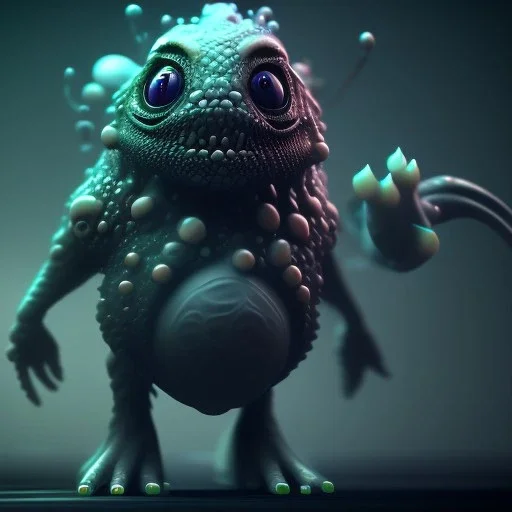 Cute fluid ink creature, big black eyes, unreal engine 5, 8k resolution, photorealistic, ultra detailed