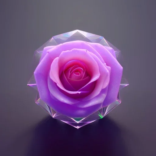 transparent multicolor crystal rose realistic, unreal engine 5