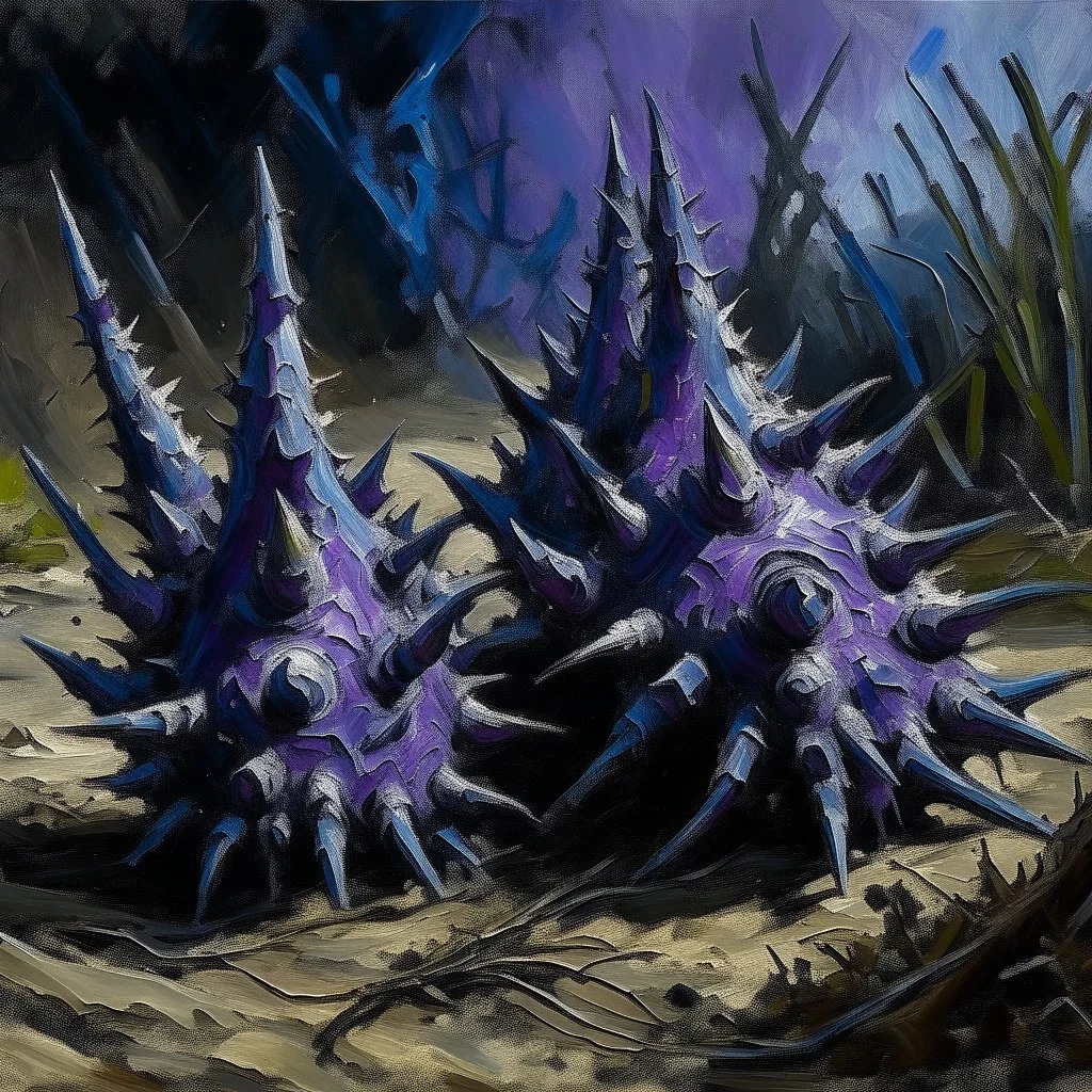 Purple undead spikes painted by Claude Monet