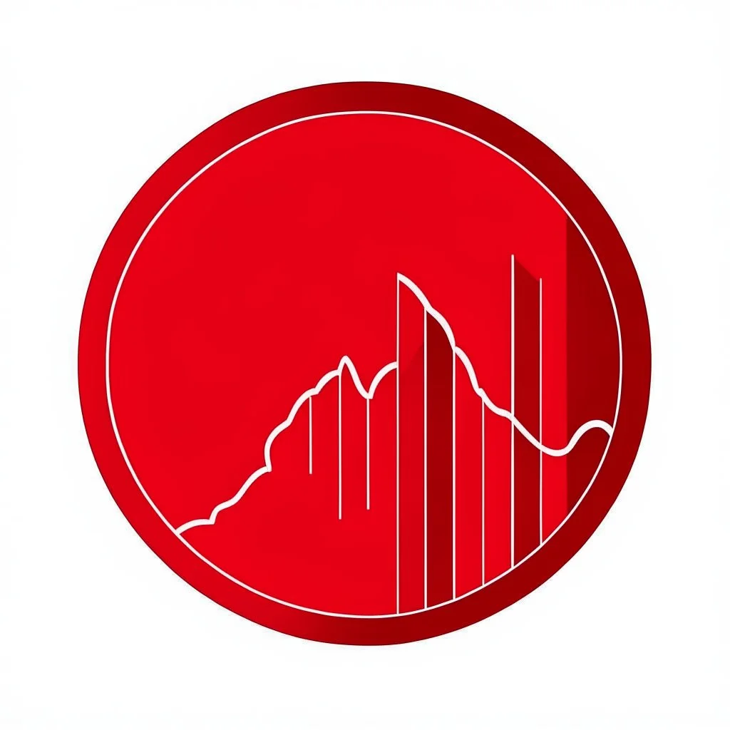 round svg logo charts analyzing red