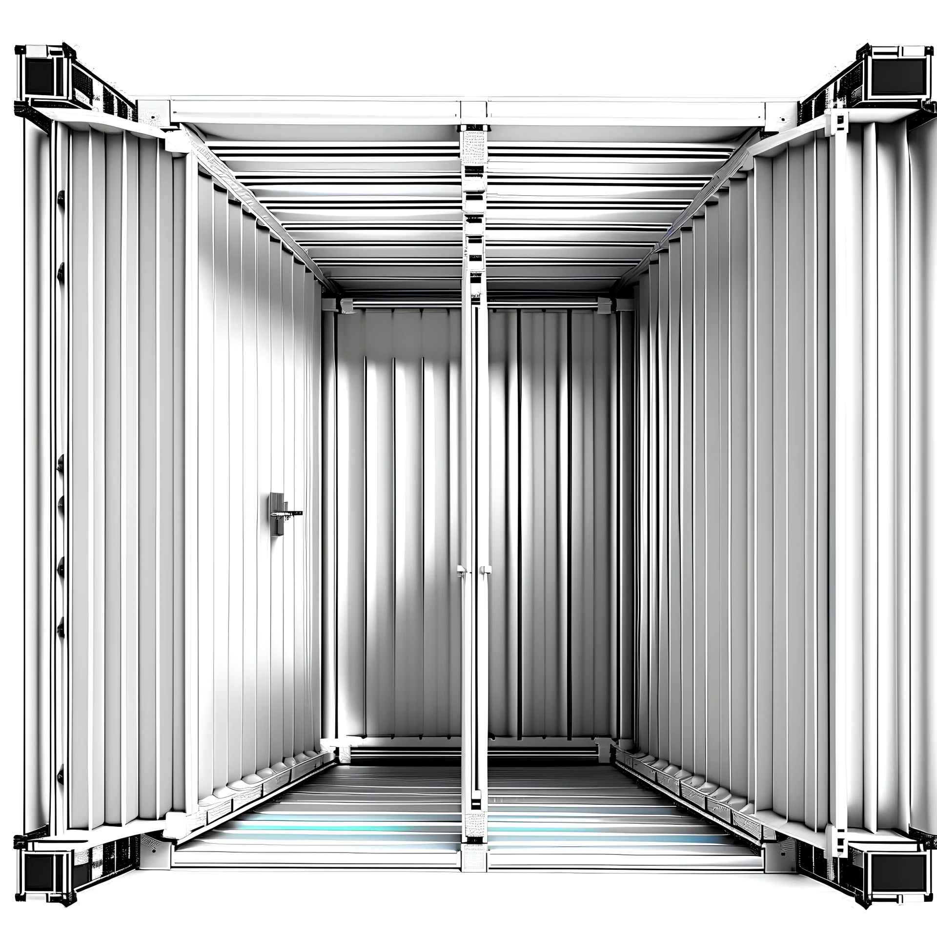 No. 2023 inside the shipping container White background