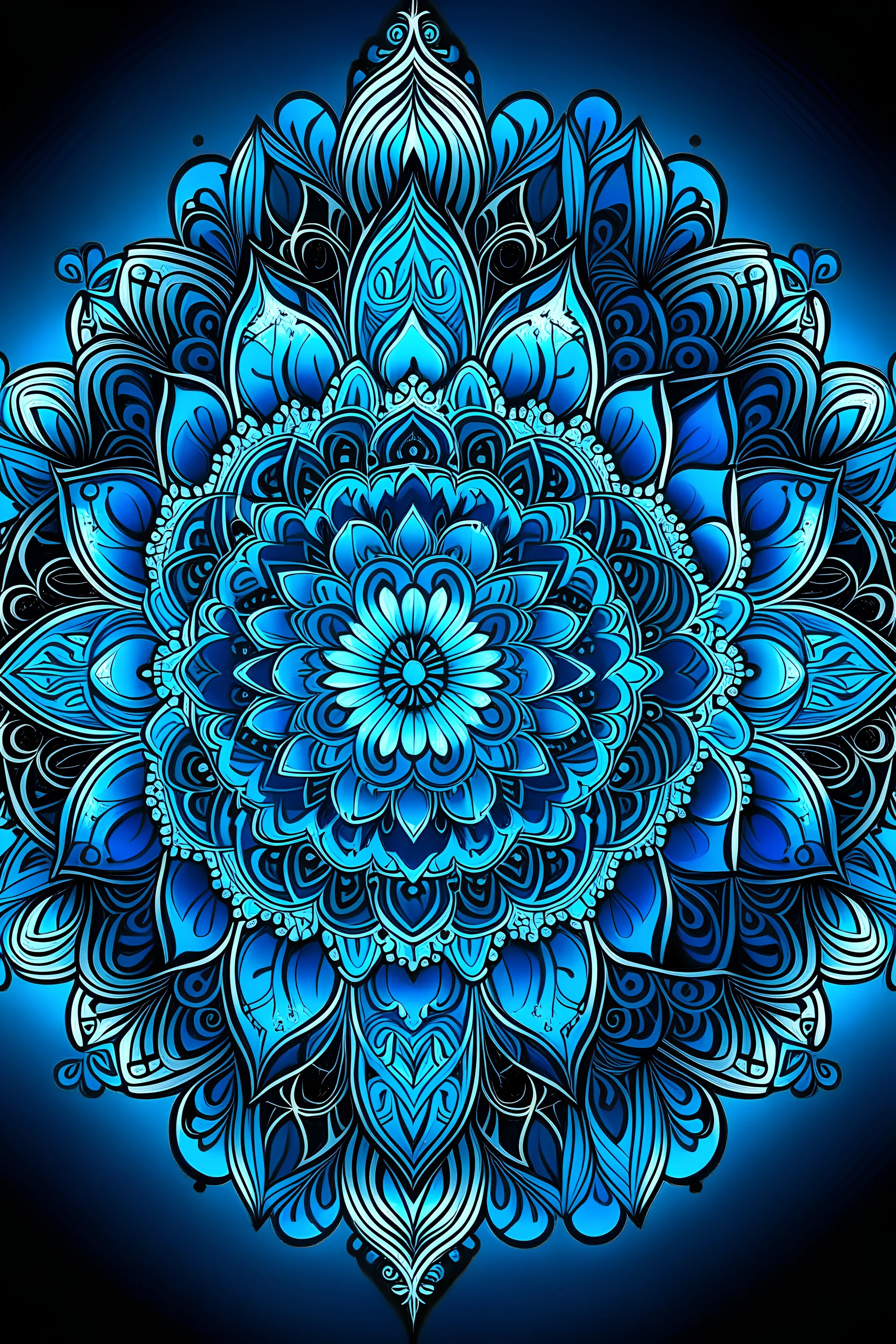 Blue mandala iphone screen saver