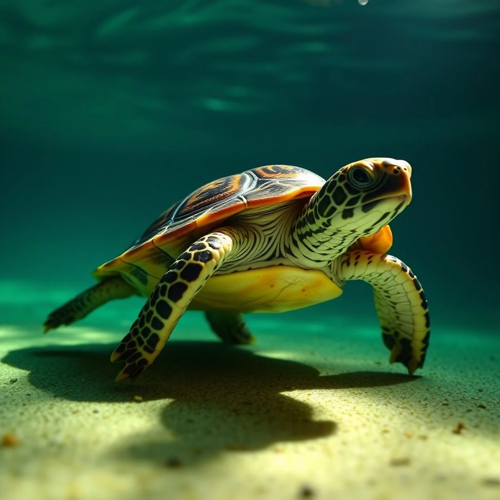 A turtle made of light