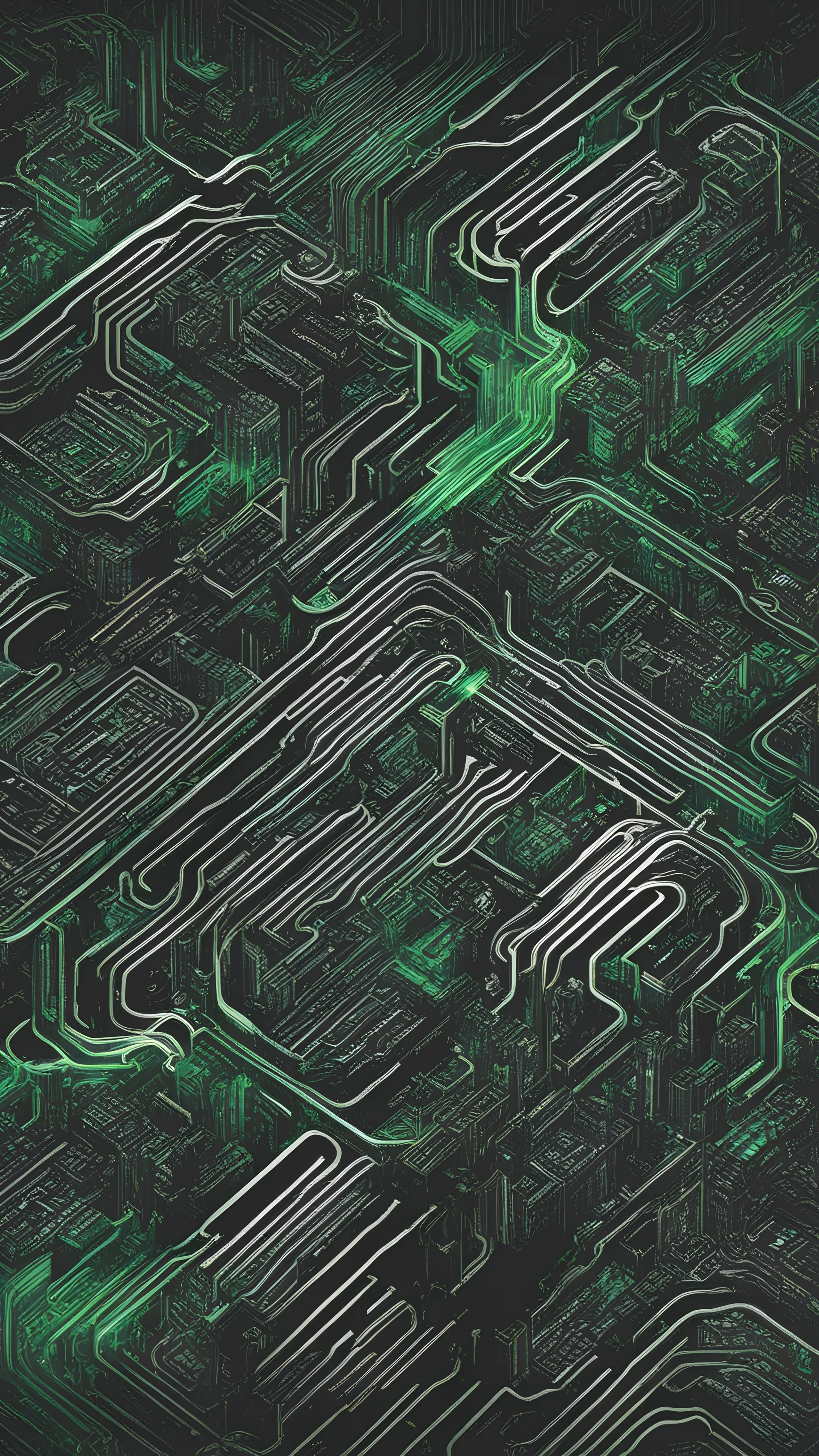 circuits city illustration black and green, use #03c03c