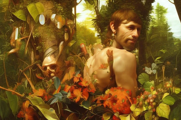 Man in the colorful jungle by Caravaggio