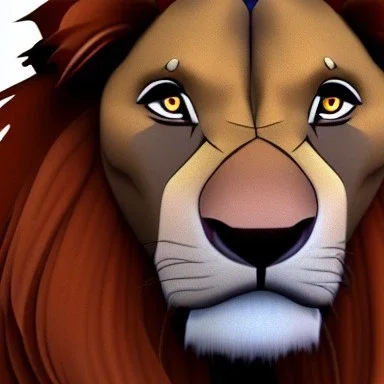 Lion King Animation OC Loca male lion triangular face shape hooked black nose tip