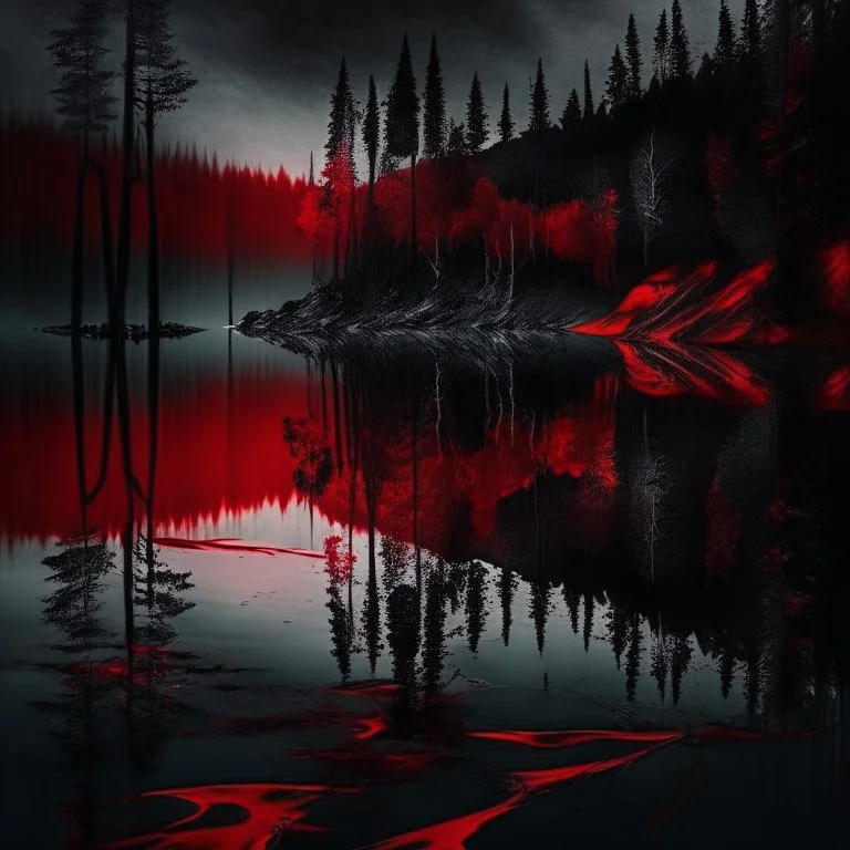 black and red lake