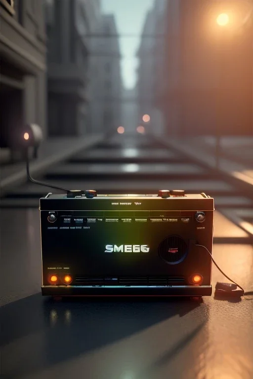 Smeg Walkman, cinematic, Ultra realistic, photo studio, soft color, highly detailed, unreal engine 5, RTX, ultra detail, 3d, finely drawn, high definition.