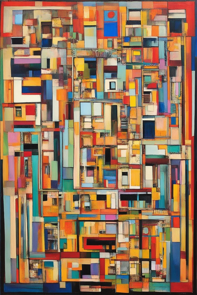 architectural transformation; surreal art in an admixture of the styles of Paul Klee contrasted with Andre Breton